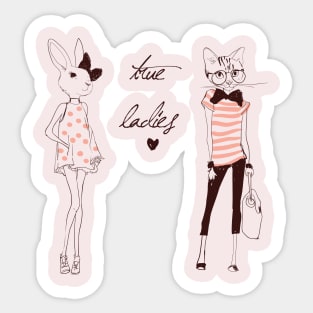 Lady Animal Sticker